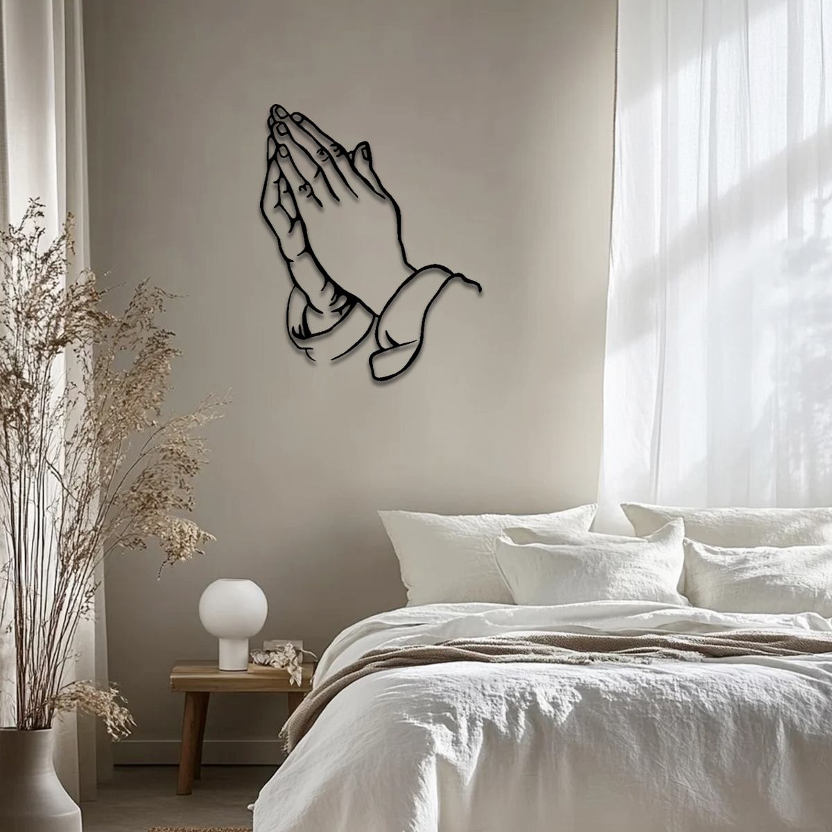 Interior Design Years - 1Pc Wrought Iron Wall Decor, Praying