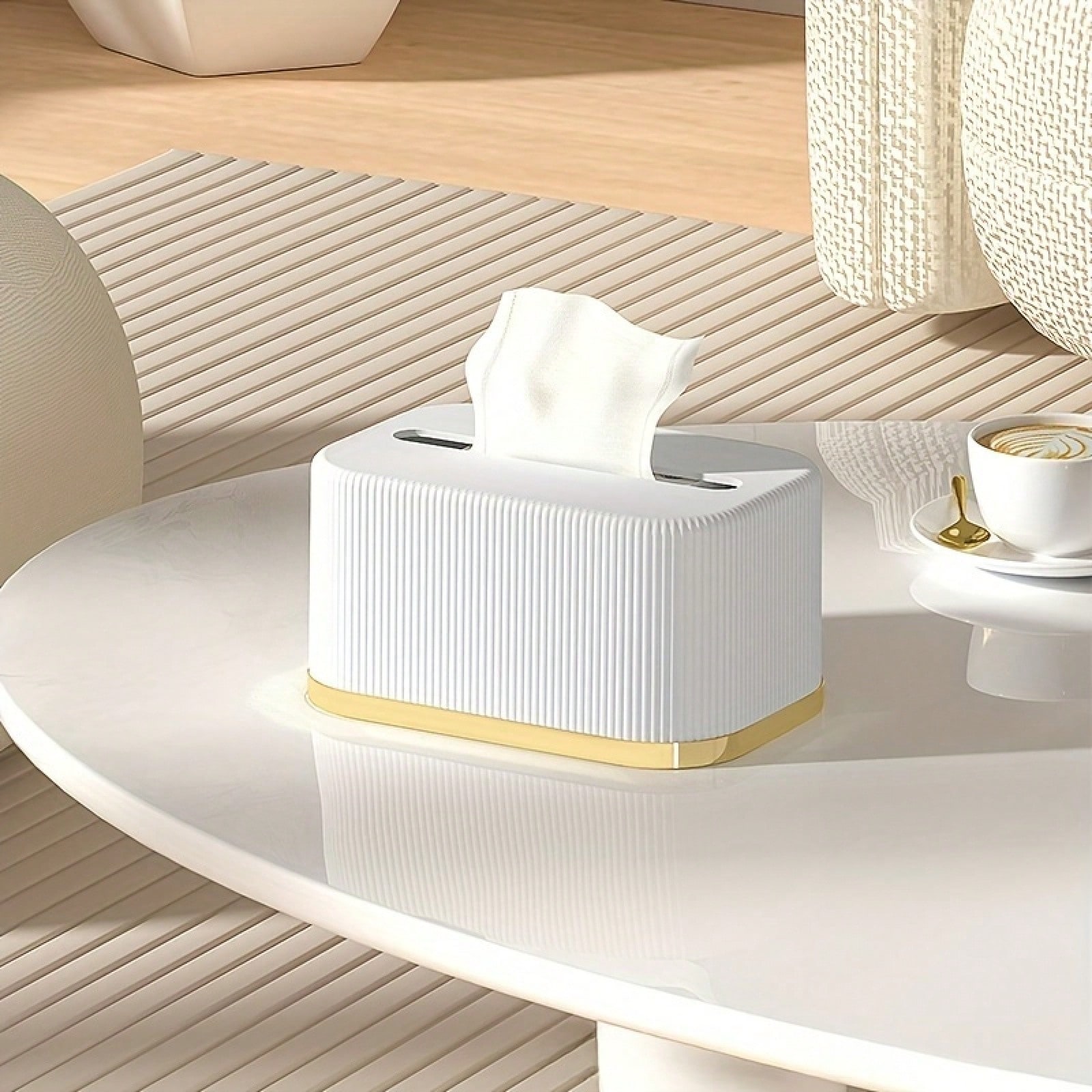 Interior Design Type - Luxury White & Golden Accent Tissue