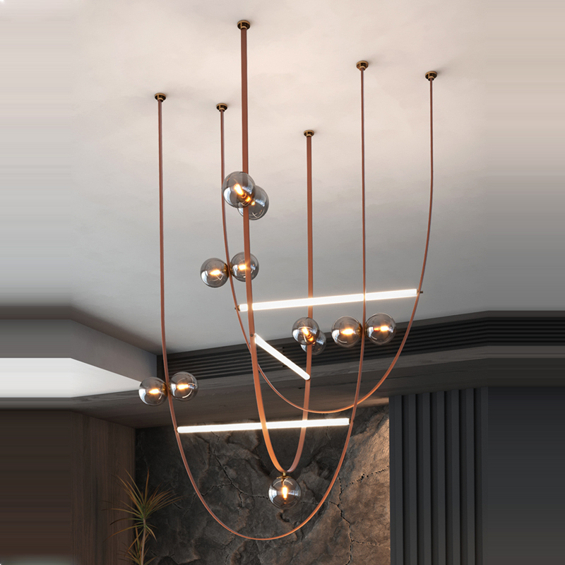 Interior Design Years - American LED Leather Chandelier, Designer Idea