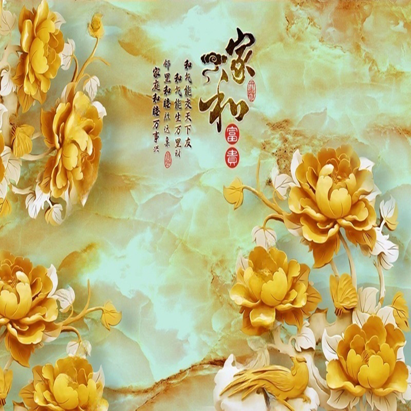 New Chinese Style Custom Mural - đánh giá và giá Interior Design With Wallpaper