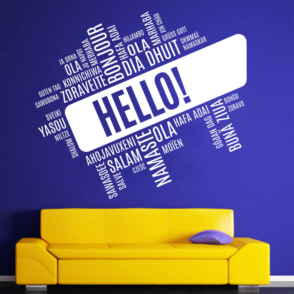 Hello Foreign Language Wall De - đánh giá và giá Interior Design Language
