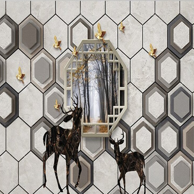 Custom 3D Geometric Pattern Wa - đánh giá và giá Interior Design With Wallpaper