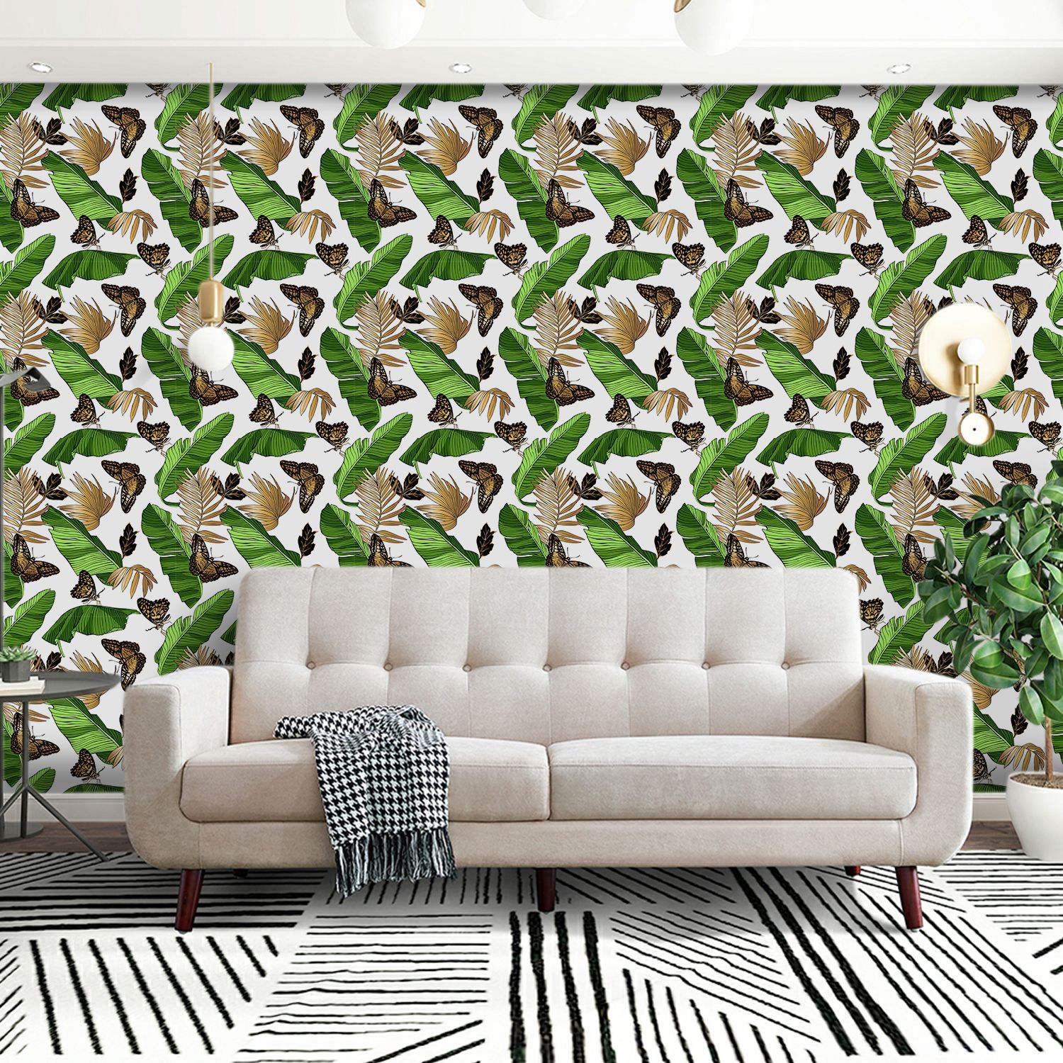 Peel and Stick Botanical Wall  - đánh giá và giá Interior Design With Wallpaper