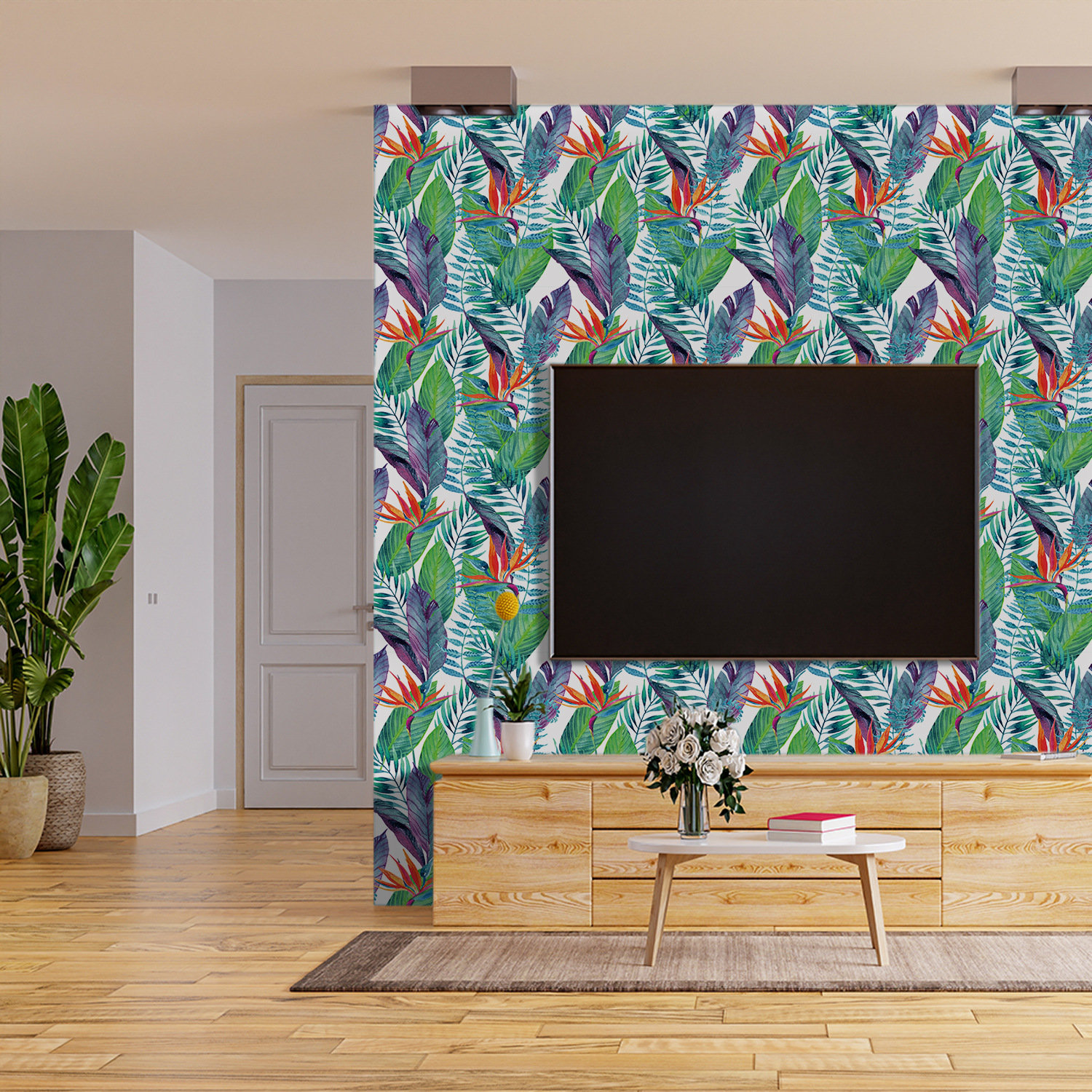Peel and Stick Botanical Wall  - đánh giá và giá Interior Design With Wallpaper
