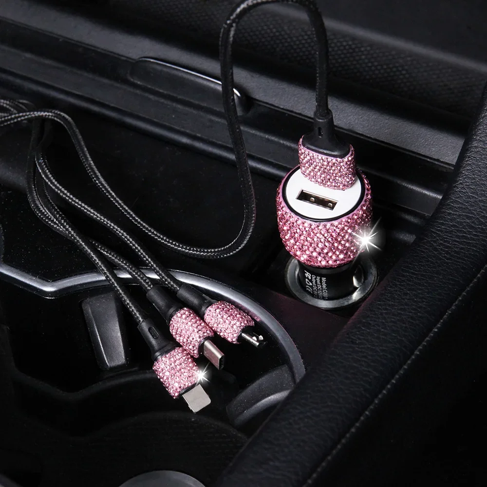 Bling USB Car Charger 5V 2.1A  - đánh giá và giá Interior Design Texture